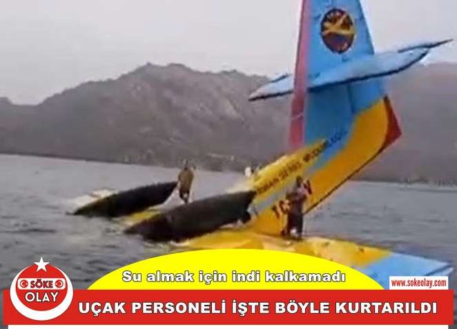 BAFA GÖLÜ'NDE KIRIMA UĞRAYAN UÇAĞIN PERSONELİ BÖYLE KURTARILDI